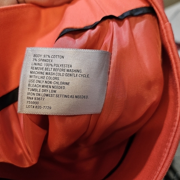 Worthington Coral Pencil Skirt 97% Cotton 3% Spandex Size 4 - Picture 4 of 4